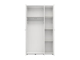 Nevaris White Narrow 3 Door Space-Saving 117cm Wide Wardrobe - 11014949