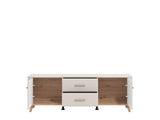 Barwen Cashmere And Oak Effect 2 Door 154cm TV Cabinet Unit - 11014453