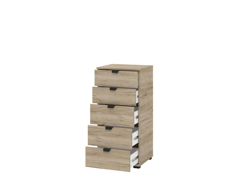 Palma Oak Effect 5 Drawer Narrow Chest - 11008309