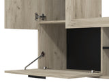 Lorenza Grey Oak Effect And Black Compact Entertaiment Unit Wall TV Cabinet - 11014757