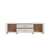 Barwen Cashmere And Oak Effect Large Wide 180cm TV Cabinet Unit - 11014490