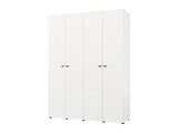 Nevaris White Narrow 4 Door Space-Saving 155cm Wide Wardrobe - 11014951