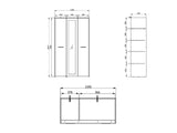 Varadero Modern 3-Door Wardrobe with Concrete and White Finish - 11011616