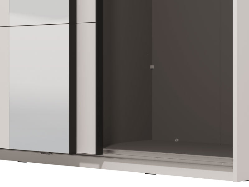 Noah White Mirrored Sliding Door Wardrobe 145cm - 11013481