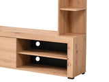 Raya Artisan Oak Effect And Black Compact Entertaiment Unit Wall TV Cabinet - 11008241