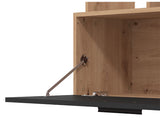 Bruno Artisan Oak Effect And Black Entertaiment Unit Wall TV Cabinet - 11011452