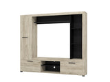 Lorenza Grey Oak Effect And Black Compact Entertaiment Unit Wall TV Cabinet - 11014757
