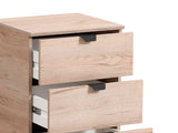 Nancy Oak Effect 3 Drawer Bedside Table - 11008315