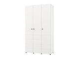 Nevaris White Narrow 3 Door Space-Saving 117cm Wide Wardrobe - 11014949