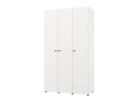 Nevaris White Narrow 3 Door Space-Saving 117cm Wide Wardrobe - 11014949