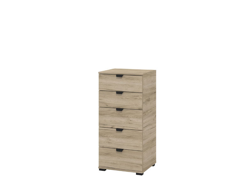 Palma Oak Effect 5 Drawer Narrow Chest - 11008309