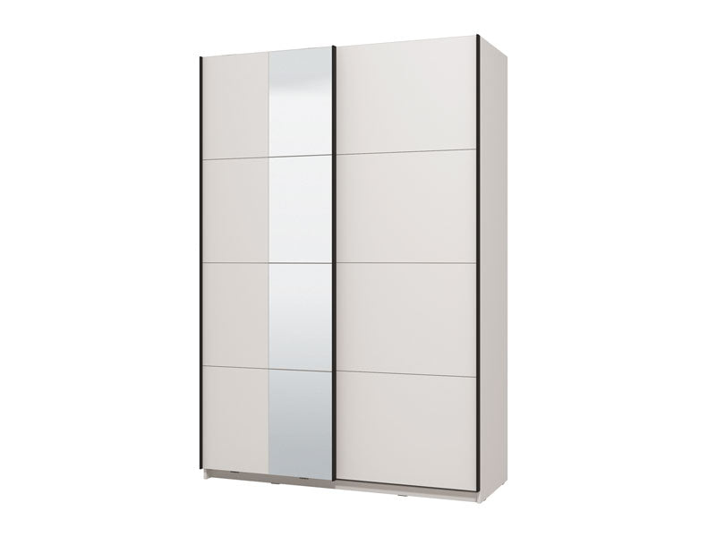 Noah White Mirrored Sliding Door Wardrobe 145cm - 11013481