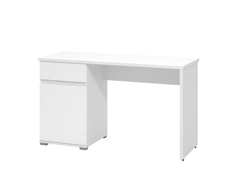 Langdon White Gloss Computer Desk With Drawer and Cupboard - 11011771