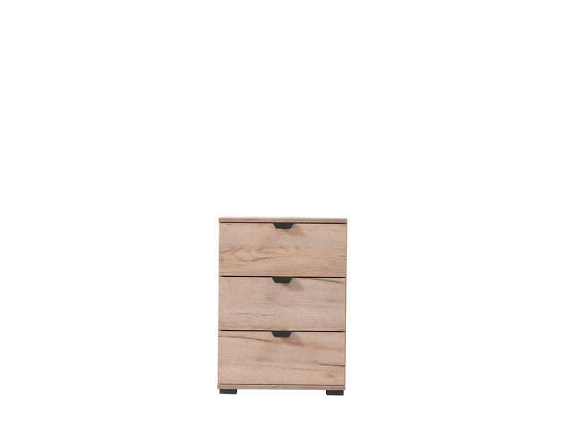 Nancy Oak Effect 3 Drawer Bedside Table - 11008315