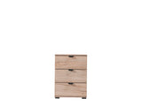 Nancy Oak Effect 3 Drawer Bedside Table - 11008315