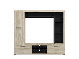 Lorenza Grey Oak Effect And Black Compact Entertaiment Unit Wall TV Cabinet - 11014757