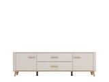 Barwen Cashmere And Oak Effect Large Wide 180cm TV Cabinet Unit - 11014490