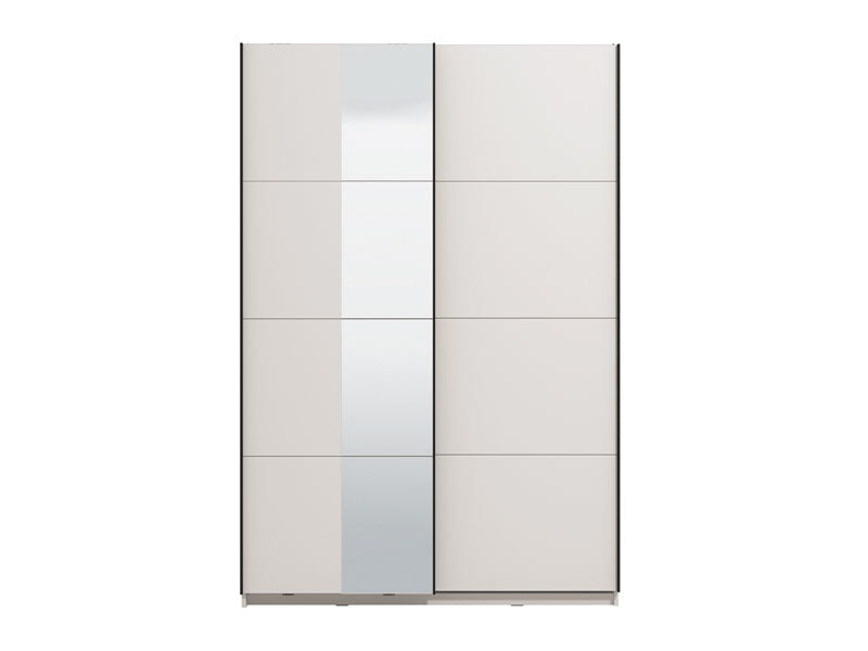 Noah White Mirrored Sliding Door Wardrobe 145cm - 11013481