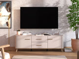 Barwen Cashmere And Oak Effect 2 Door 154cm TV Cabinet Unit - 11014453