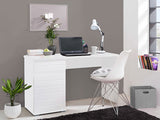Langdon White Gloss Computer Desk With Drawer and Cupboard - 11011771