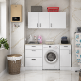 Magna White Gloss Modular 160cm Full Flat Pack Kitchen Units Set With Worktops Included - Option 9