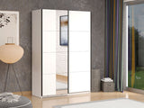 Noah White Mirrored Sliding Door Wardrobe 145cm - 11013481