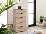 Palma Oak Effect 5 Drawer Narrow Chest - 11008309