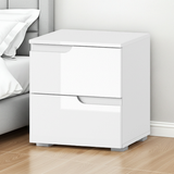 Serene White Gloss 2 Drawer Bedside Table S32