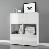 Serene White Gloss 2 Glass Door Display Cabinet S27