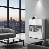 Serene White Gloss 2 Glass Door Display Cabinet S27