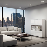 Serene White Gloss 2 Glass Door Display Cabinet S27