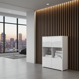 Serene White Gloss 2 Glass Door Display Cabinet S27