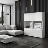 Serene White Gloss 2 Glass Door Display Cabinet S27