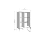 Barwen Cashmere And Oak Effect Low 2 Door Showcase Display Cabinet Unit - 11014452