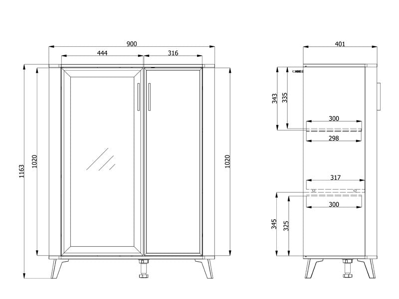 Barwen Cashmere And Oak Effect Low 2 Door Showcase Display Cabinet Unit - 11014452