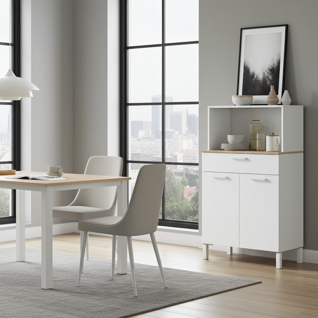 Alex White 2 Door Utility Room Kitchen Cupboard Sideboard- 0F9920A