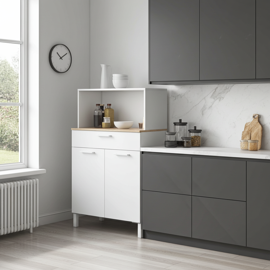 Alex White 2 Door Utility Room Kitchen Cupboard Sideboard- 0F9920A