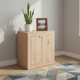 Eudox Oak Effect Pullout Space Saving Hideaway Storage Computer Convertible Desk