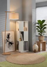 Arabella White Effect Tall Revolving Filling Tower Boookcase Cabinet 291001white