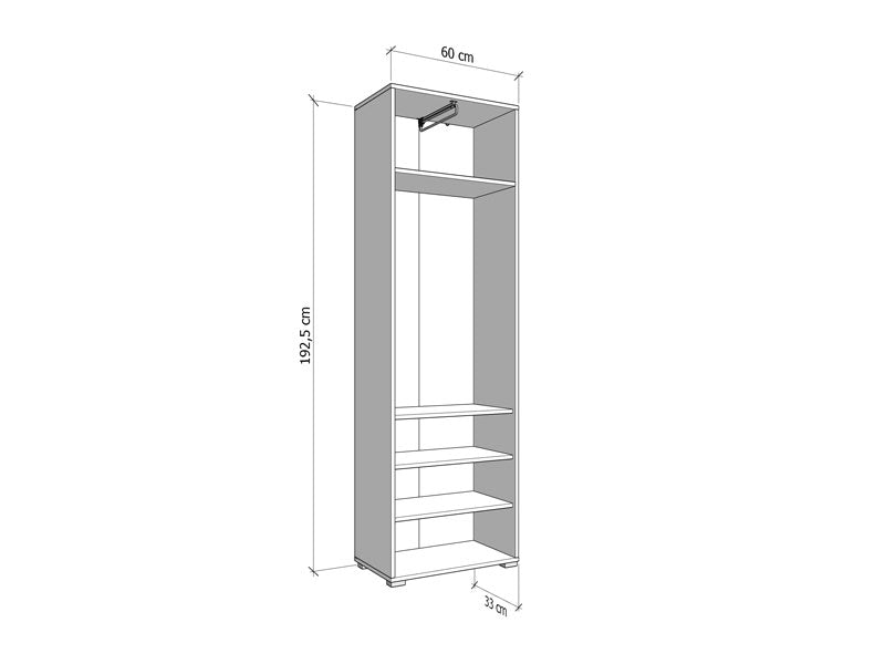 Lucca White Gloss Slim Narrow Shallow Depth Wardrobe for Small Spaces -11008561