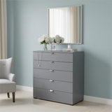 Palma Modern Large Chest Of Drawers in Grey- 11008297