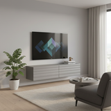 Clarvon Graphite Grey Wall Mounted Floating Wide Large TV Entertainment Unit 11013549