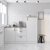 Magna White Gloss Modular 180cm Full Flat Pack Kitchen Units Set With Worktops Included  - Option 6