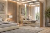 Montclair 240cm Full Mirrored Extra Large Sliding Door Wardrobe Oak Effect P8DSMLBL