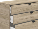 Nancy Oak Effect Wide 5 Drawer Chest - 11008295