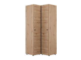 Nevaris Oak Effect Narrow 2 Door Space-Saving Corner Wardrobe - 11014891