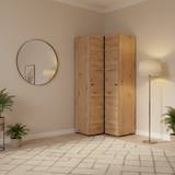 Nevaris Oak Effect Narrow 2 Door Space-Saving Corner Wardrobe - 11014891