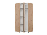 Nevaris Oak Effect Narrow 2 Door Space-Saving Corner Wardrobe - 11014891