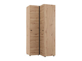 Nevaris Oak Effect Narrow 2 Door Space-Saving Corner Wardrobe - 11014891