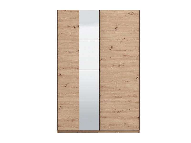Noah Oak Effect Mirrored Sliding Door Wardrobe 145cm - 11013480